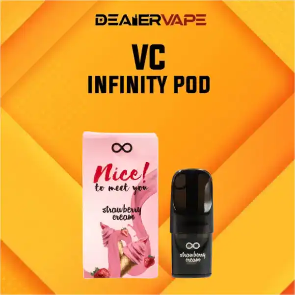 หัวพอต vc infinity กลิ่นครีมสตอเบอรี่ หอมชัดเจน สูบง่าย ไม่แทงคอ
