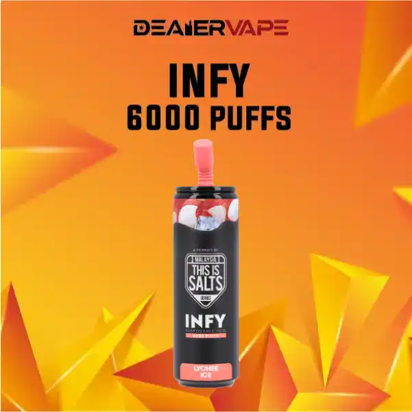 infy 6000 puff กลิ่นลิ้นจี่เย็น หวานหอมพร้อมความเย็นสบาย