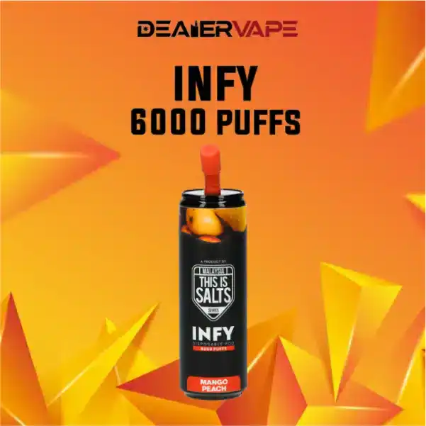 infy 6000 puff กลิ่นมะม่วงและพีช หวานหอมชวนฝัน