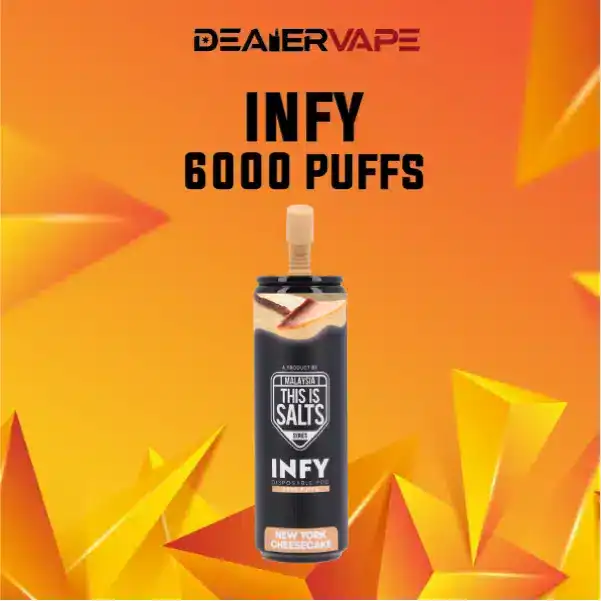 infy 6000 puff กลิ่นชีสเค้กนิวยอร์ก หอมหวานละมุนสุดหรู