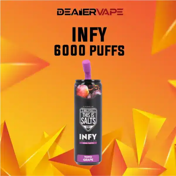 infy 6000 puff กลิ่นองุ่นโยโย่ หอมหวานเปรี้ยวซ่อนเย็น