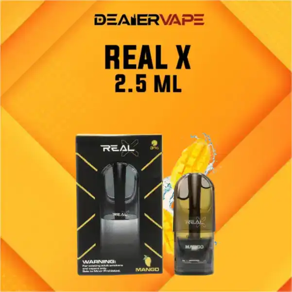 หัว real x max 2.5ml กลิ่น มะม่วง หอมหวาน สูบแล้วโดนใจ