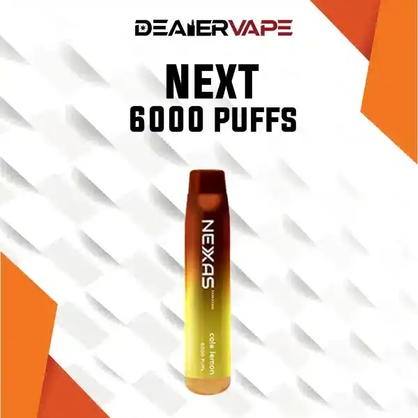 next 6000 puff กลิ่นโคล่าผสมเลมอน เปรี้ยวซ่า หอมสดชื่น