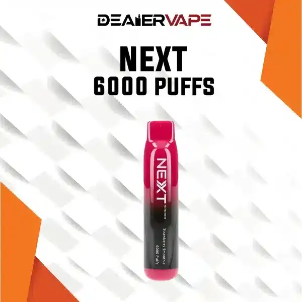 next 6000 puff กลิ่นกลิ่นสตรอว์เบอร์รี นุ่มนวล สดชื่น เหมือนน้ำปั่นผลไม้