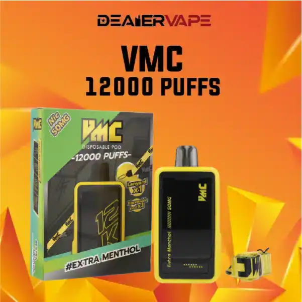 vmc 12000 puffs กลิ่นเมนทอล เย็นสะใจด้วยเมนทอลเข้มข้นที่มาพร้อมกับระดับนิโคติน 50 mg