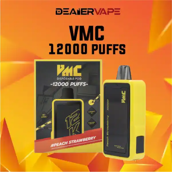 vmc 12000 puffs กลิ่นพีชสตอ หอม รสหวาน ผสมผสานกันลงตัวระหว่างกลิ่นผลไม้พีชและสตรอว์เบอร์รี่