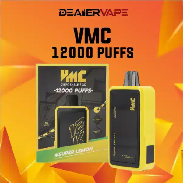 vmc 12000 puffs กลิ่นเลม่อน เปรี้ยวโดนใจจ เหมือนได้ดื่มน้ำเลมอนเย็นๆ ชื่นใจ