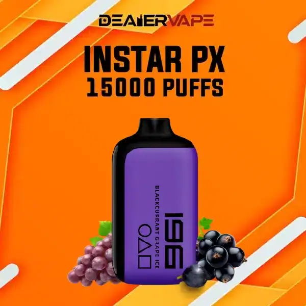 instar px 15000 puffs กลิ่นแบล็คเคอร์แรนท์องุ่นเย็น แบล็คเคอร์แรนท์เข้มข้น ผสมองุ่นหอมหวานเย็นสดชื่น