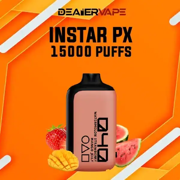 instar px 15000 puffs กลิ่นสตรอว์เบอร์รี แตงโม เยลลี่มะม่วง ฟรุตตี้ 3 รสชาติ หวานหอมลงตัวเหมือนเยลลี่ชิ้นโปรด
