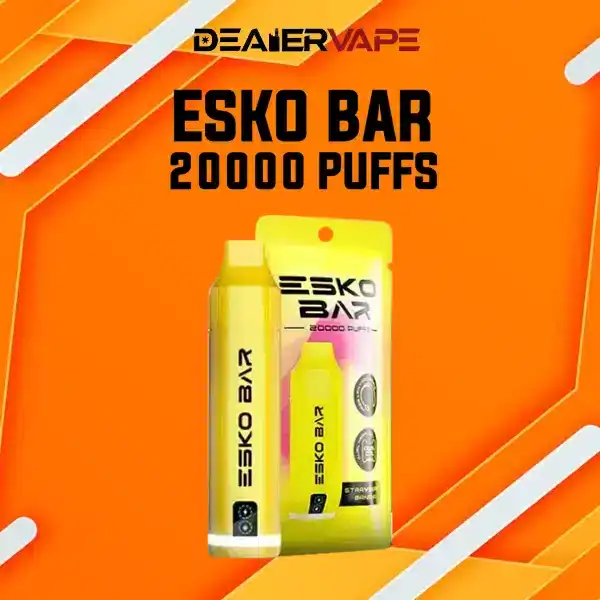 esko bar 20000 puff กลิ่นสตอเบอรี่และกล้วย ให้รสหวานอมเปรี้ยวช่วยให้รู้สึกสดชื่น