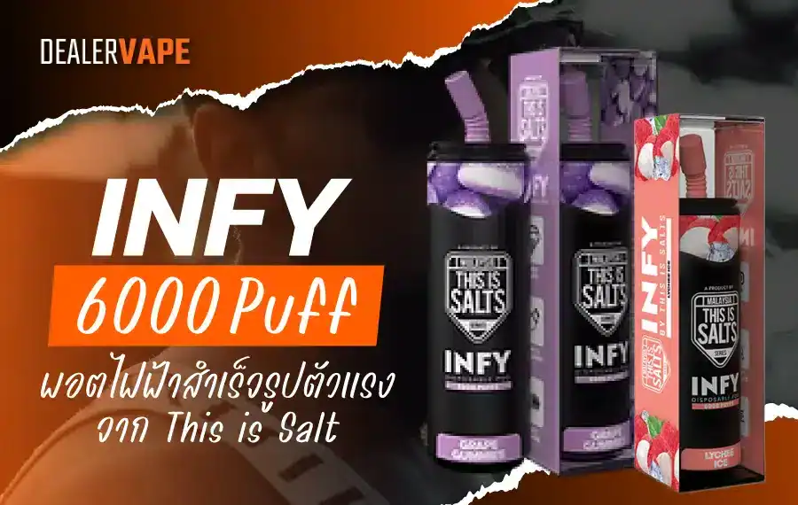 รีวิว INFY 6000 Puff สูบลื่น ควันเยอะ ไม่แทงคอ ฟีลสูบแน่นแต่สบาย