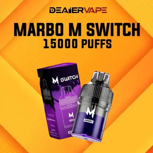 marbo m switch 15000 puffs กลิ่นองุ่นหวานเข้มข้น หอมสดชื่น กลิ่นคลาสสิกที่ไม่มีวันเบื่อ