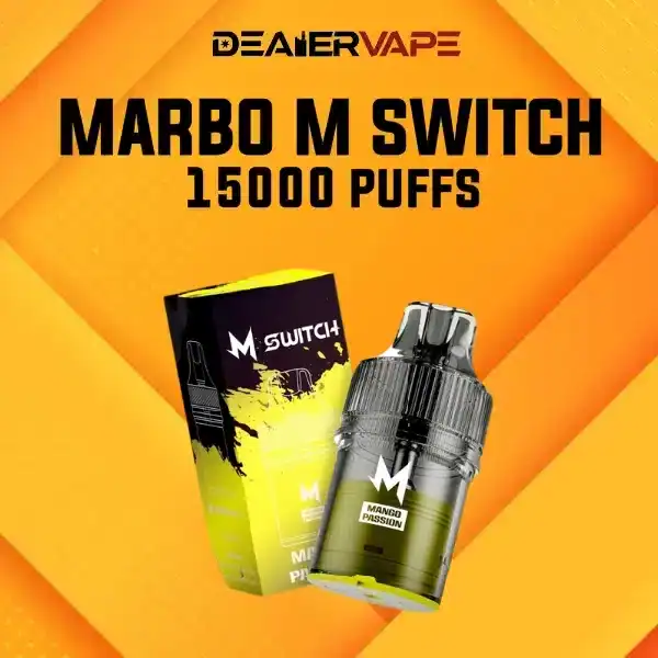 marbo m switch 15000 puffs กลิ่นมะม่วงเสาวรส หอมฉ่ำ ผสมความเปรี้ยวหวานสดใส