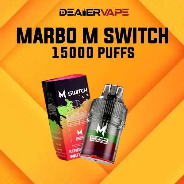 marbo m switch 15000 puffs กลิ่นสตรอว์เบอร์รีแตงโม สตรอว์เบอร์รีหวานฉ่ำผสมแตงโมเย็นสดชื่น กลิ่นฟรุตตี้ลงตัว