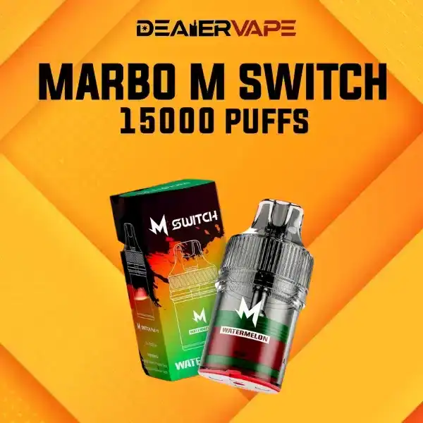 marbo m switch 15000 puffs กลิ่นแตงโมหวานฉ่ำ สดชื่นเย็นสบาย กลิ่นสดใหม่ที่เหมาะทุกโอกาส