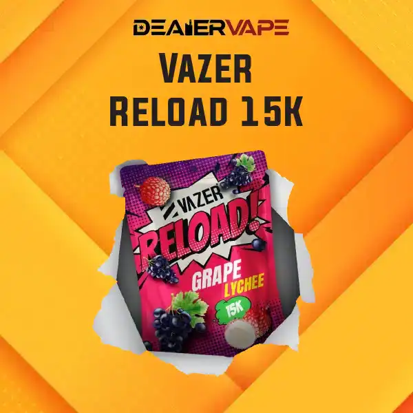 หัว vazer reload 15k กลิ่น grape lychee รสชาติขององุ่นหวานและลิ้นจี่หอม