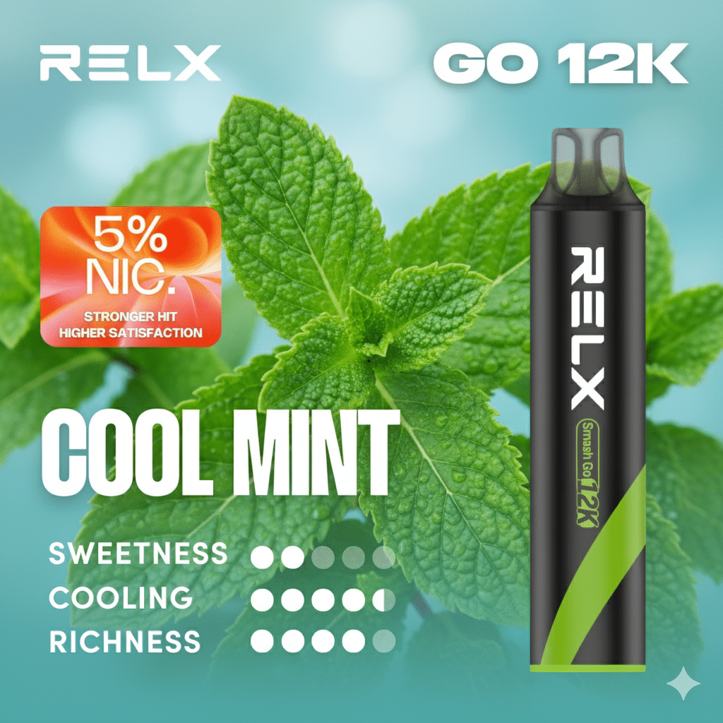 Relx Smash Go 12K กลิ่นคูลมินต์ เย็นสดชื่น ฟีลกระชากใจ