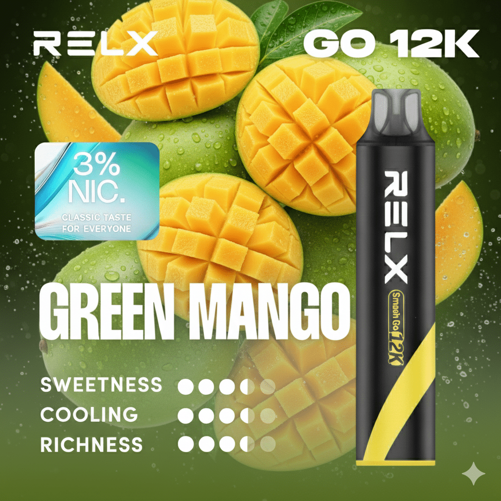 Relx Smash Go 12K กลิ่นมะม่วงเขียว หวานสด ฟีลผลไม้แท้
